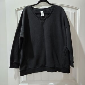 Women's Black V-Neck Top